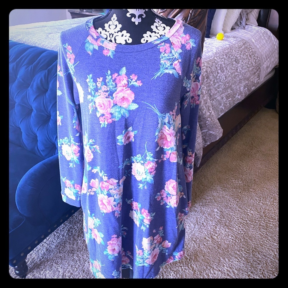 Soft Floral Long Sleeve Dress